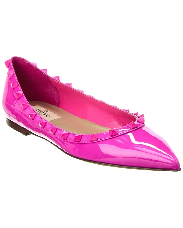 Affordable flats with charm-Valentino Rockstud Patent Flat