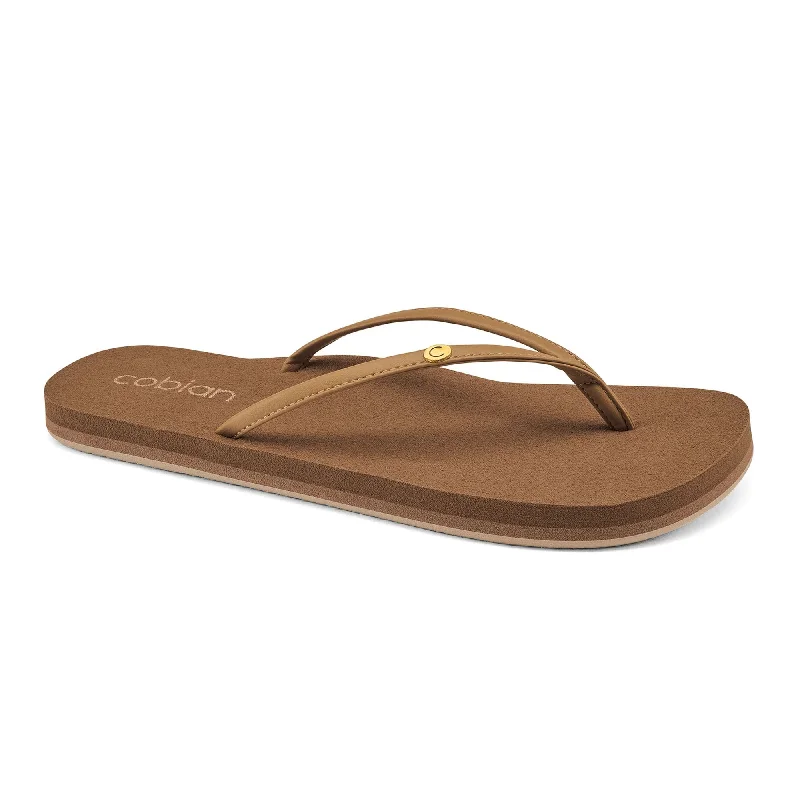 Sandals with arch support for women-Cobian Nias Bounce Women's Sandals - Tan