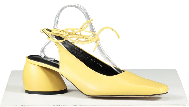 Yuul Yie Yellow Alexia Lace-up Sling-backs UK 7.5 EU 40.5 👠