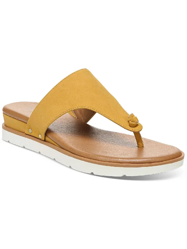 Sandals for a casual day in the sun-Emma Womens Faux Leather Thong Flat Sandals