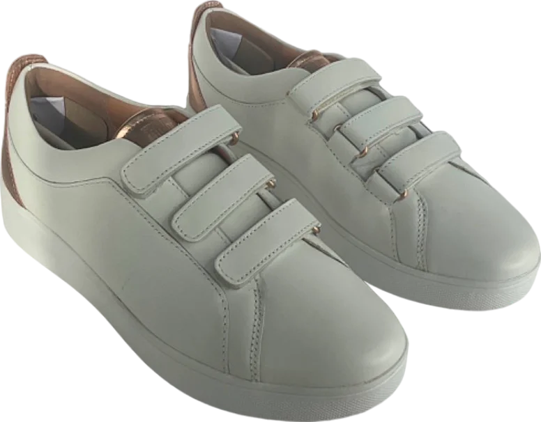 Athletic shoes for all-weather use-Fitflop White Leather Velcro Sneakers UK 5