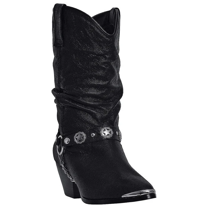 boots for long outdoor walks in winter-Dingo Olivia Black Pigskin Women Leather Boots