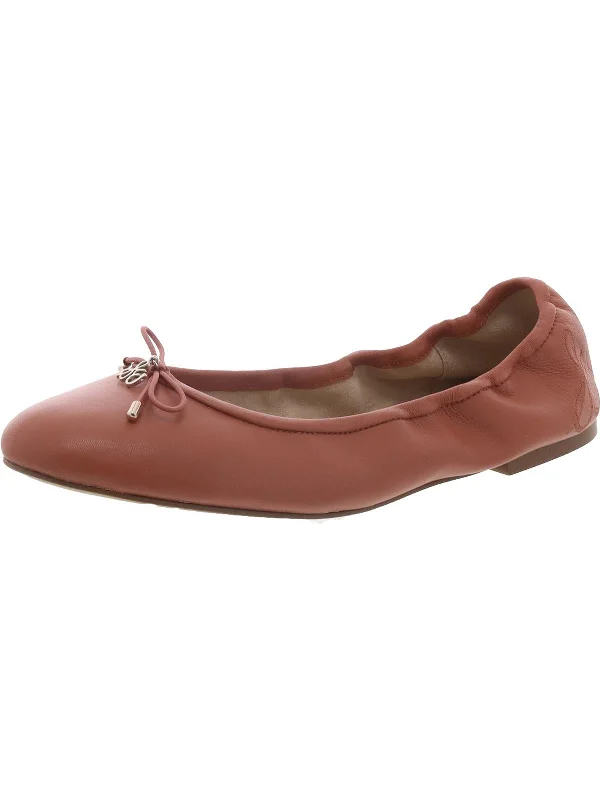 Affordable flats near farms-Felicia Womens Leather Round Toe Ballet Flats