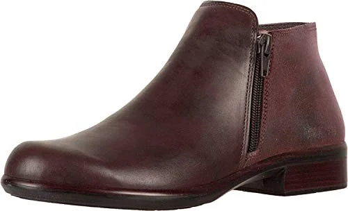 combat boots for women-Helm Bootie (26030) - Bordeaux Leather/Violet Nubuck