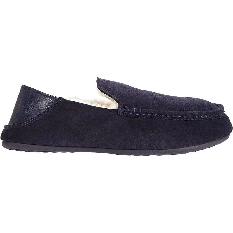 Slippers for snowy nights-Men's Tempur-Pedic Tatum Navy Suede/Leather