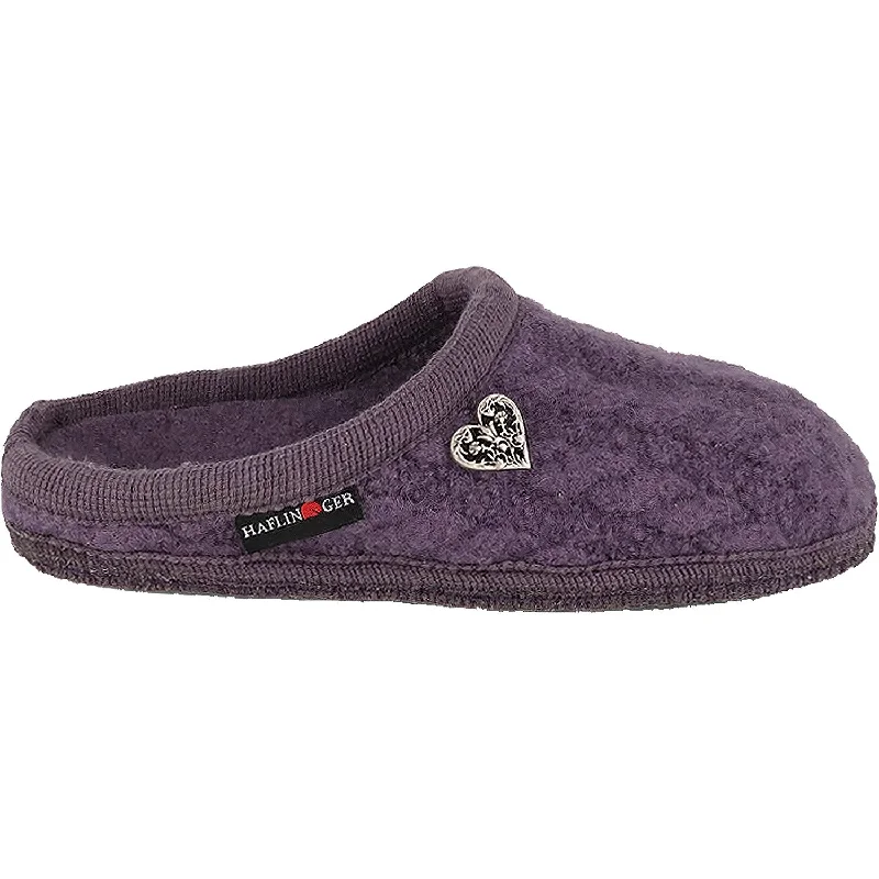 Slippers for flexible wear-Women's Haflinger Herzerl Mauve Wool