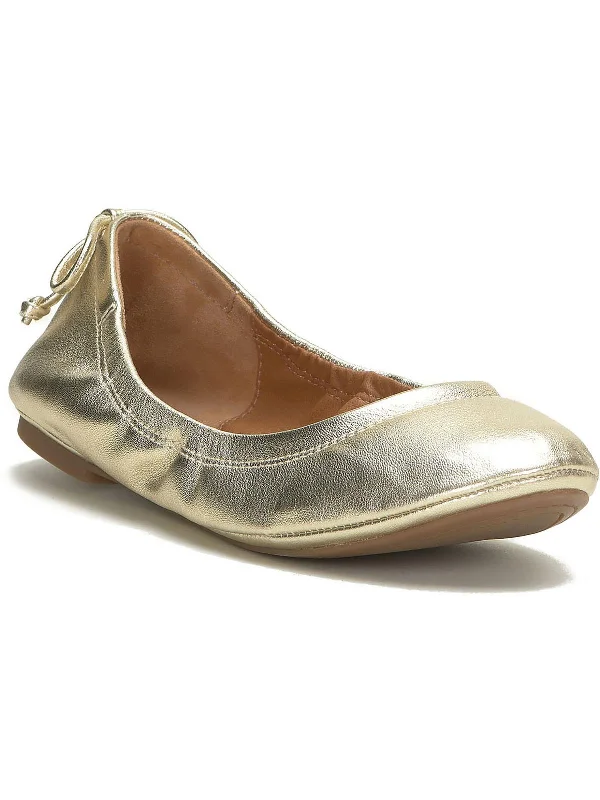 Flats with modern flair-Emmolise Womens Leather Slip On Ballet Flats