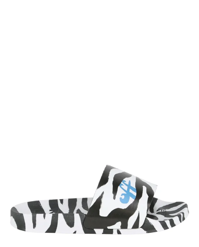 Sandals for warm weather-Zebra Print Pool Slides