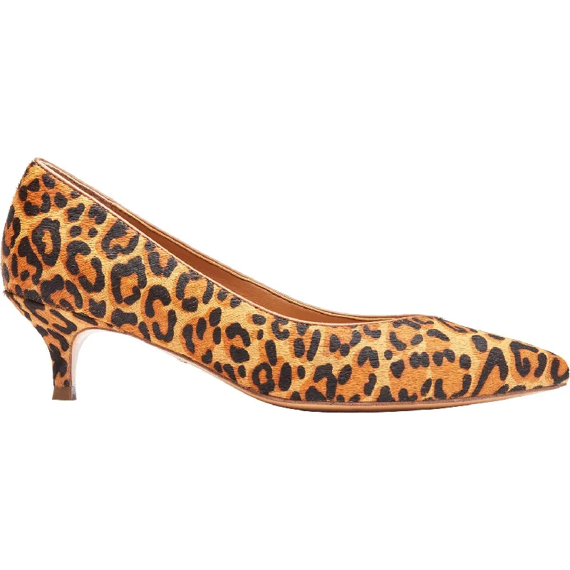 Brown fashion dress shoes-Women's Vionic Josie Tan Leopard Cow Hair