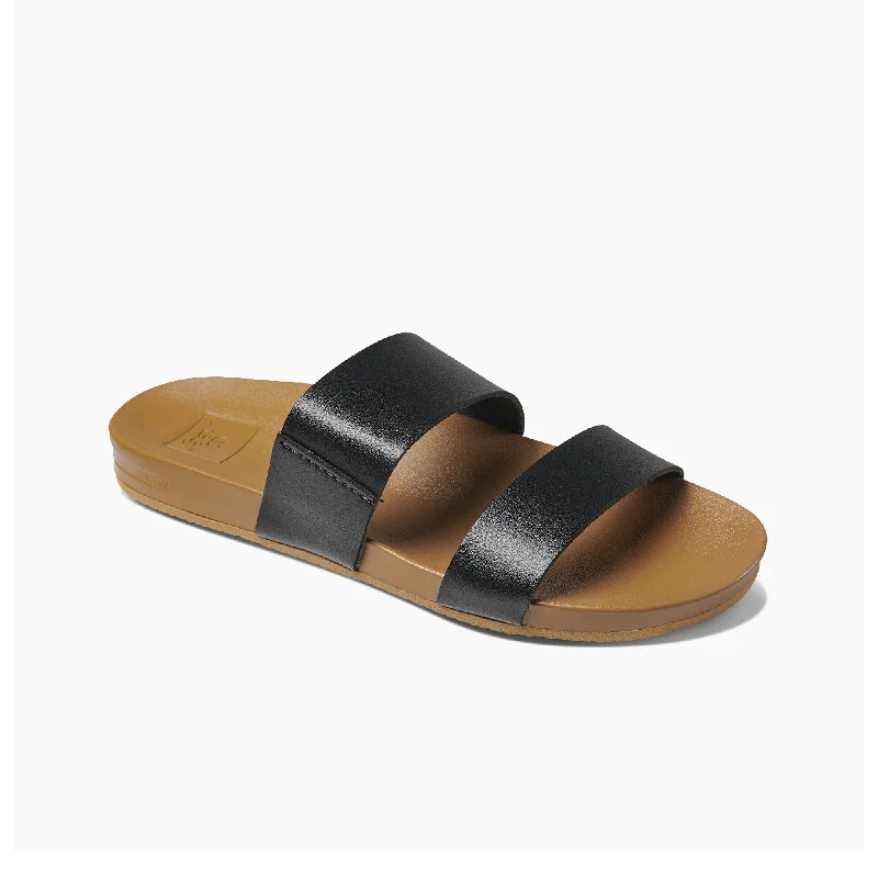 Sandals with patterned straps-Reef Cushion Vista Women's Sandals - Black/Natural