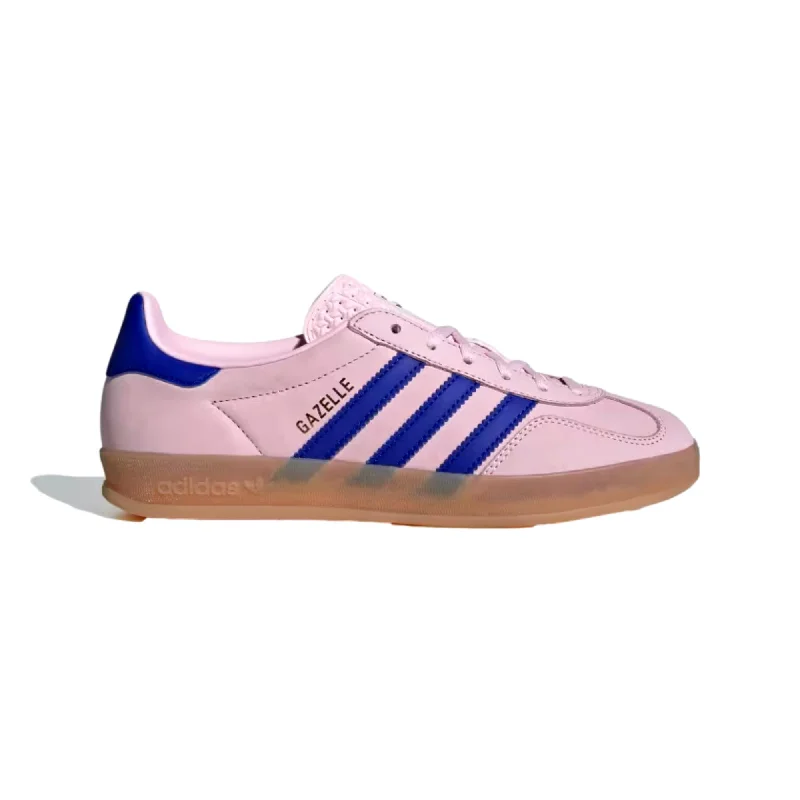 Athletic shoes for increased traction on wet surfaces-Adidas Gazelle Indoor Clear Pink/Lucid Blue-Gum  JI1371 Women's