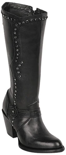 boots for extreme winter conditions-Los Altos 3618305 Women's Black Genuine Leather High Top Boots