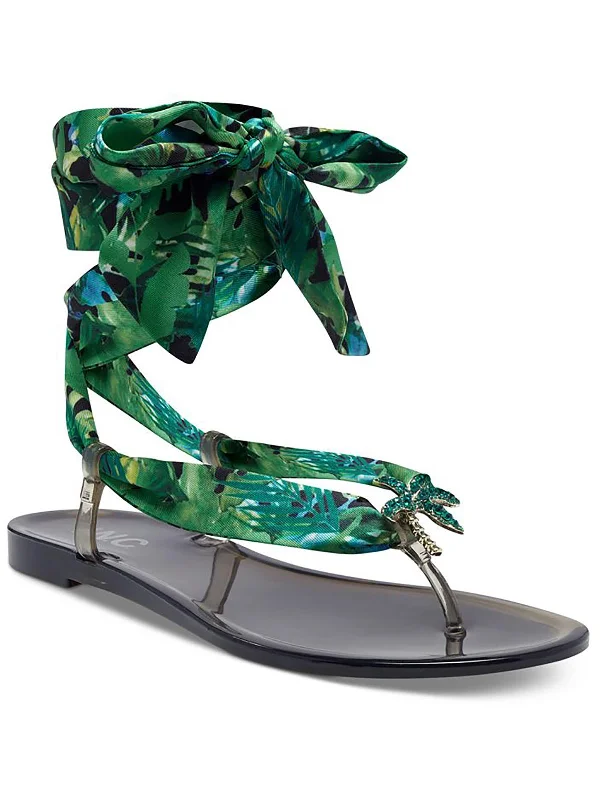 Sandals for the fashion-focused-Malana Womens Leopard Print Thong Jelly Sandals