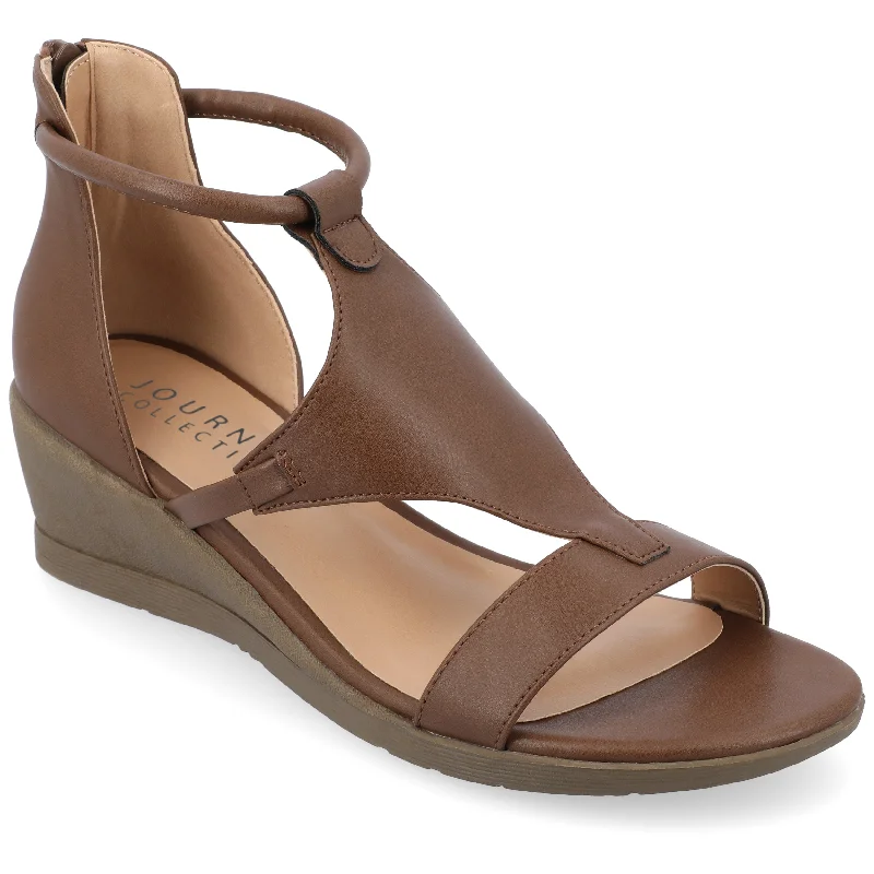 Sandals for women with arch support-Journee Collection Women's Trayle Sandal Wedge