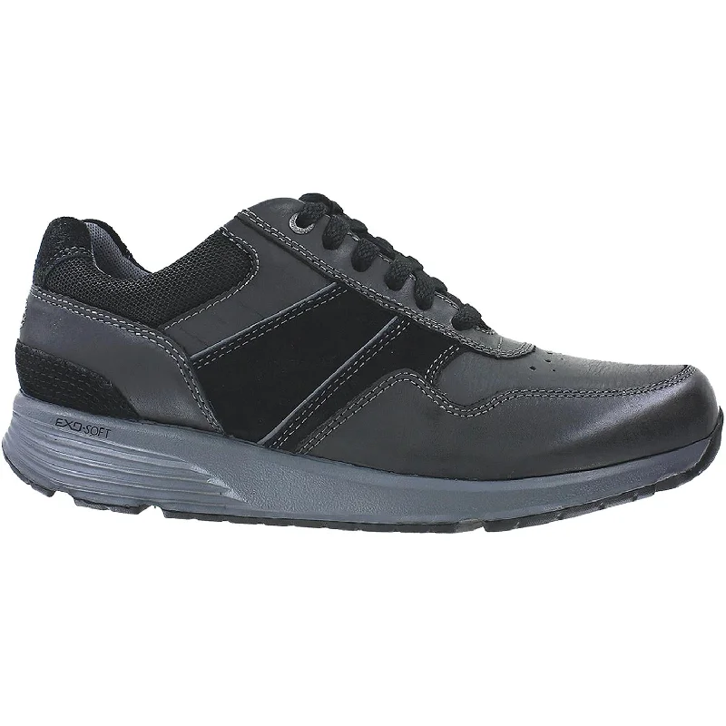 Casual Shoes with Calm-Men's Rockport TrueStride Lace Up Black Leather