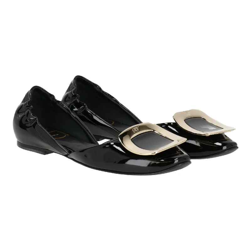 Cheap flats with lofts-Roger Vivier Womens Black Ballerina