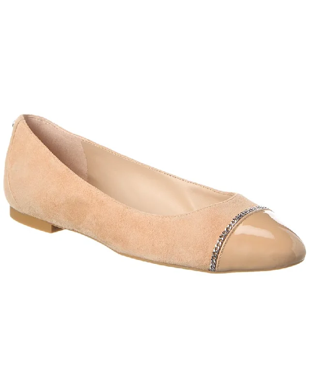 Modern flats with decks-Stuart Weitzman Milla Chain Suede Ballet Flat