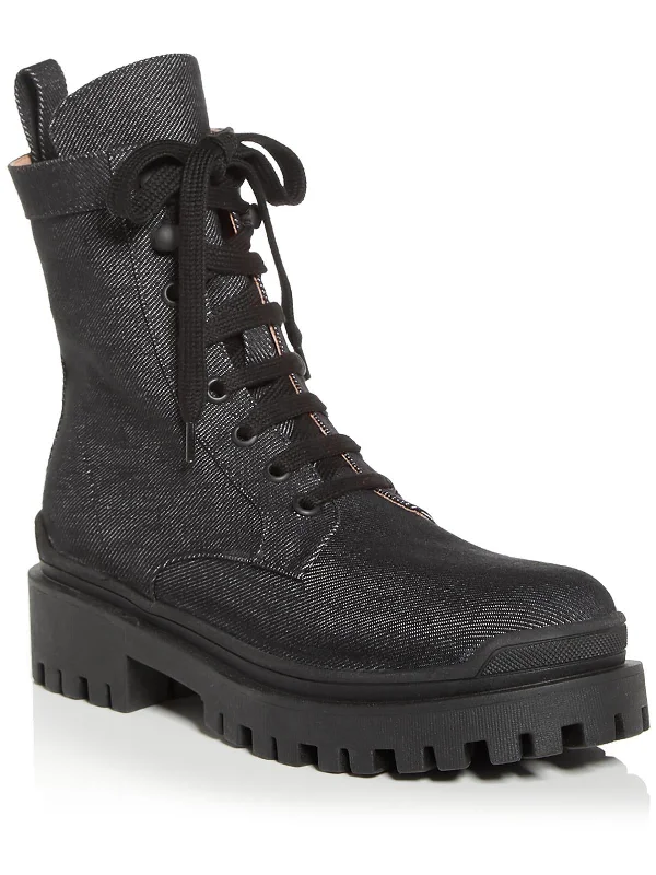 boots for extreme cold temperatures-Sulcer Womens Leather Round Toe Combat & Lace-up Boots