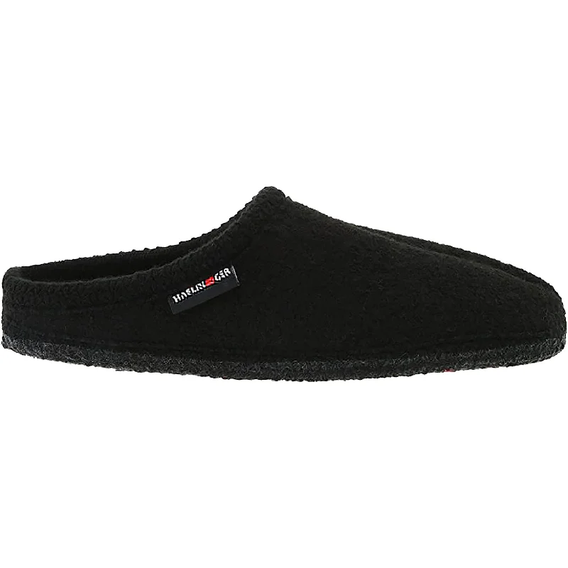 Slippers for student life-Women's Haflinger AS Black Boiled Wool