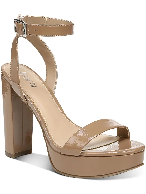 Sandals with chic finish-Ivy  Womens Patent Ankle Strap Platform Sandals