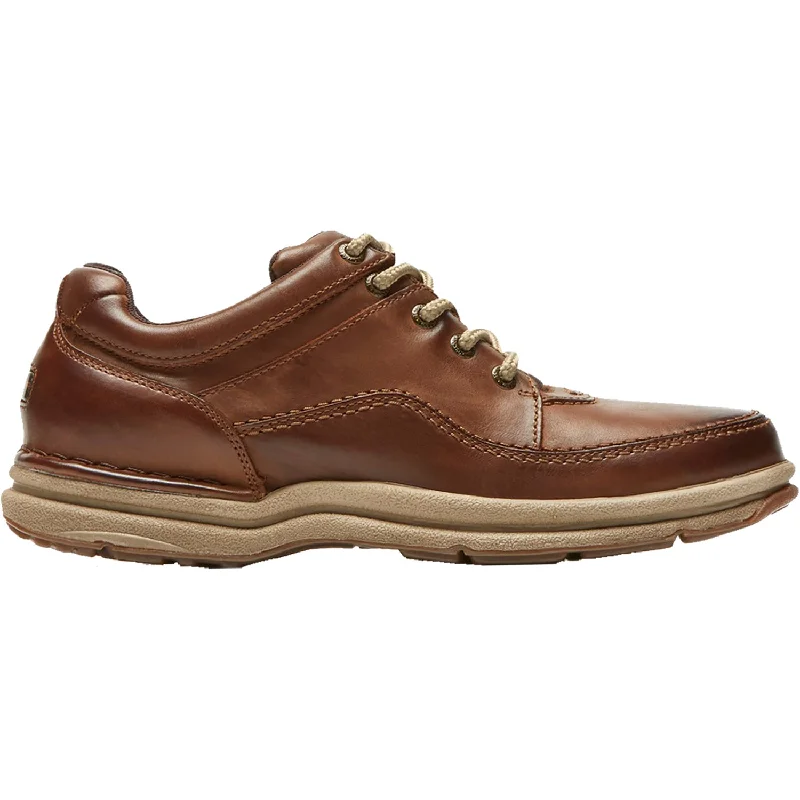 Casual Shoes for Casual Casual Snacks-Men's Rockport World Tour Classic Brown Leather