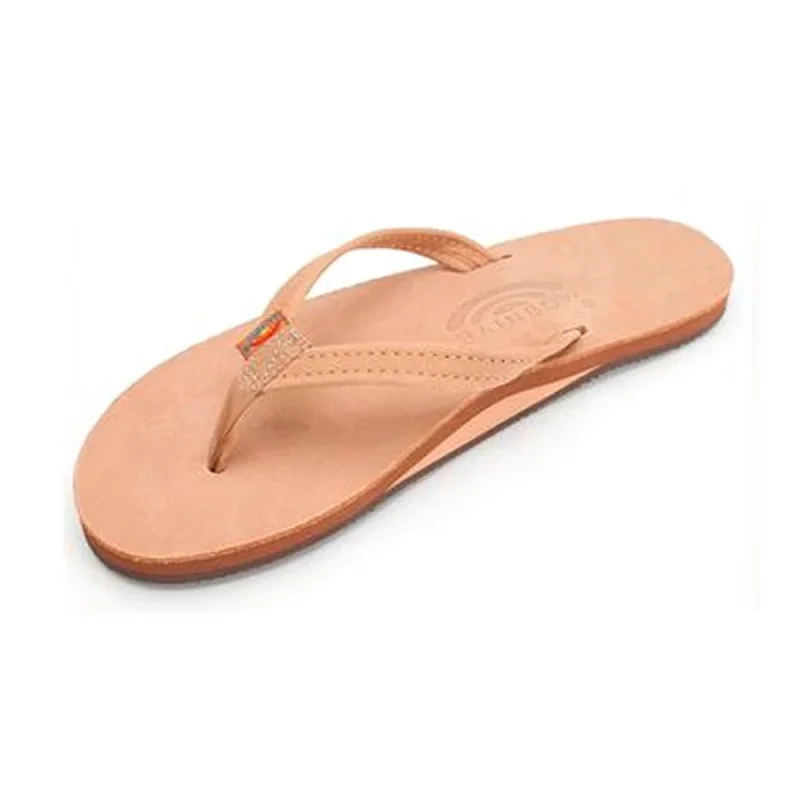 Sandals for a relaxed stroll-Rainbow Single Skinny Premier Leather Women's Sandals - Sierra Brown