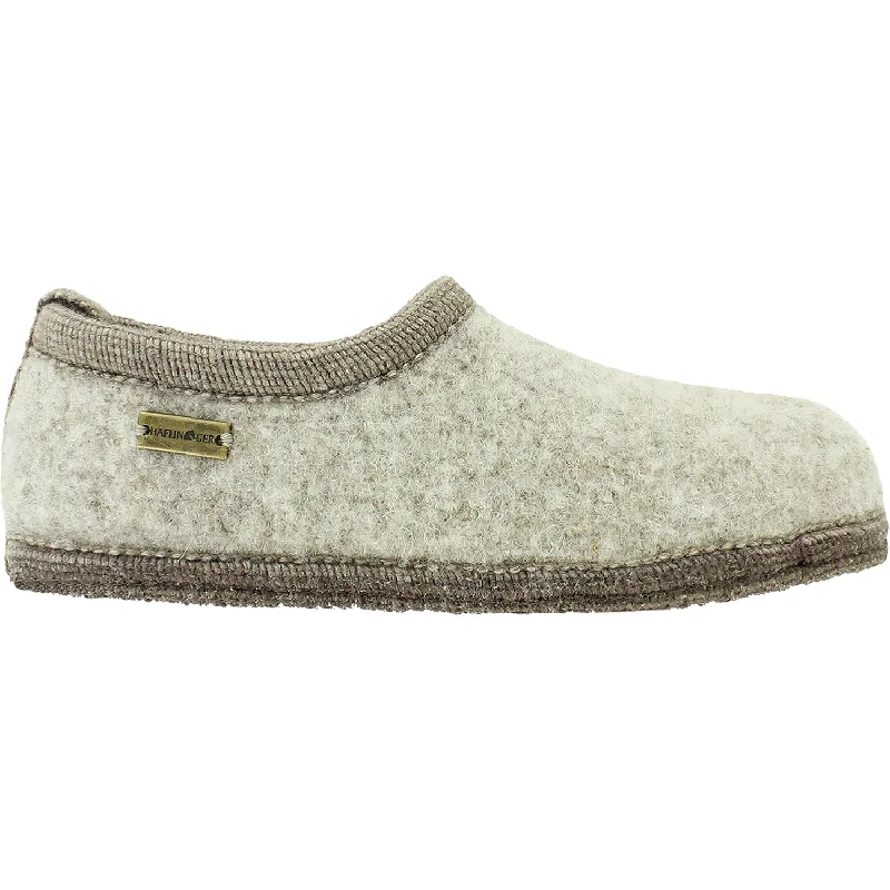 Slippers with soft socks-Unisex Haflinger Freddie Natural Wool