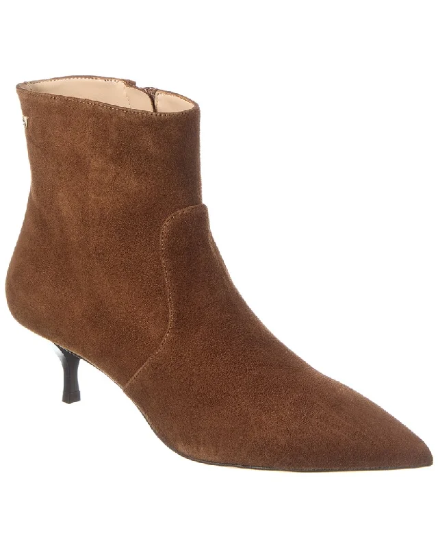 waterproof boots for cold weather-Stuart Weitzman Mara 50 Zip Suede Bootie