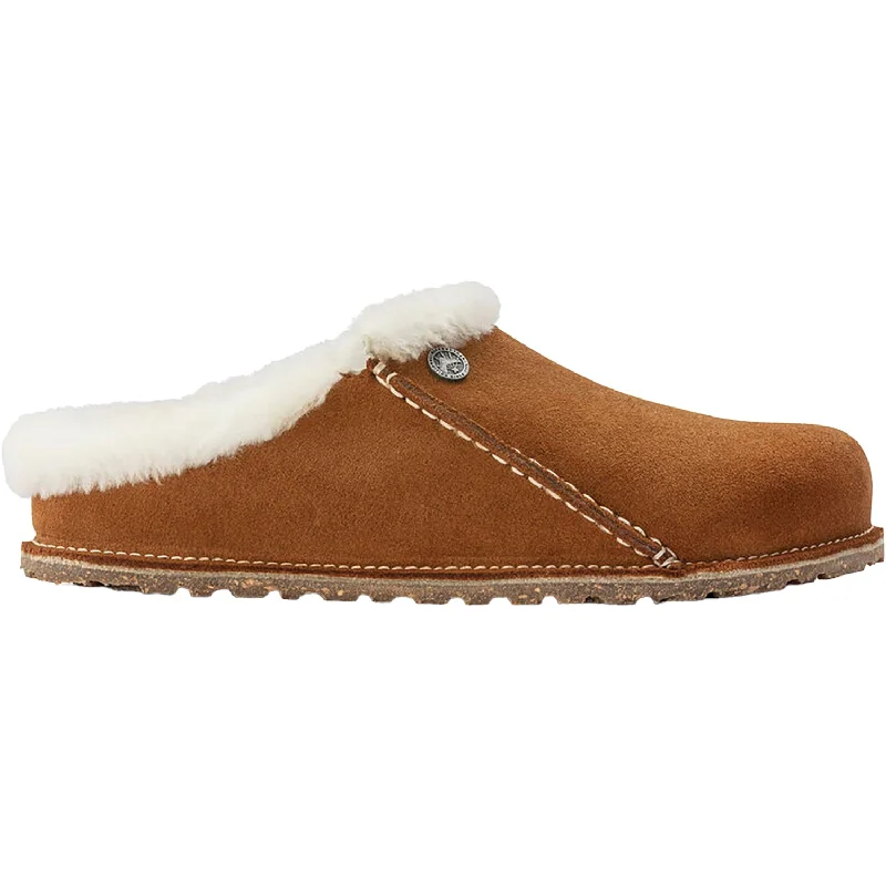 Slippers for blanket wrap-Unisex Birkenstock Zermatt Premium Mink Suede with Natural Shearling