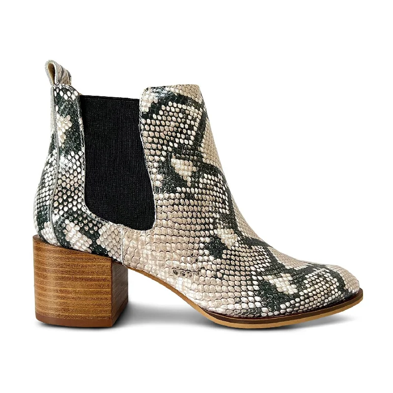 chic boots for casual outings-Melissa Chelsea Boot in Natural Snake Leather