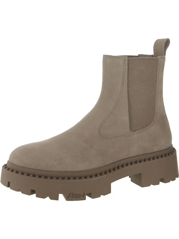 boots for hiking on rough terrain-Genesis Womens Leather Lugged Sole Chelsea Boots