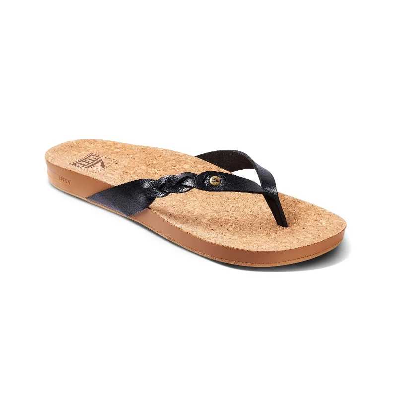 Sandals with neutral tones-Reef Cushion Court Twist Women's Sandals - Black