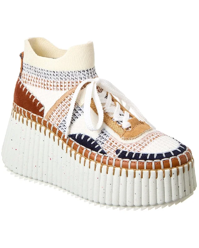 Athletic shoes for high-impact sports-Chloé Nama Knit Platform Sneaker