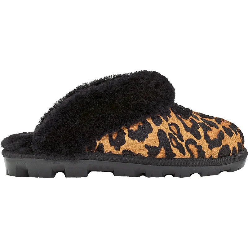 Slippers with indoor life-Women's UGG Coquette Panther Print Butterscotch Sheepskin