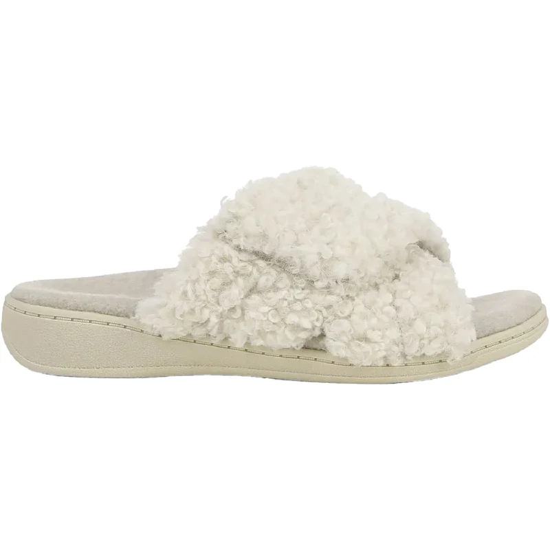 Slippers for lounge wear-Women's Vionic Relax II Cream Shearling