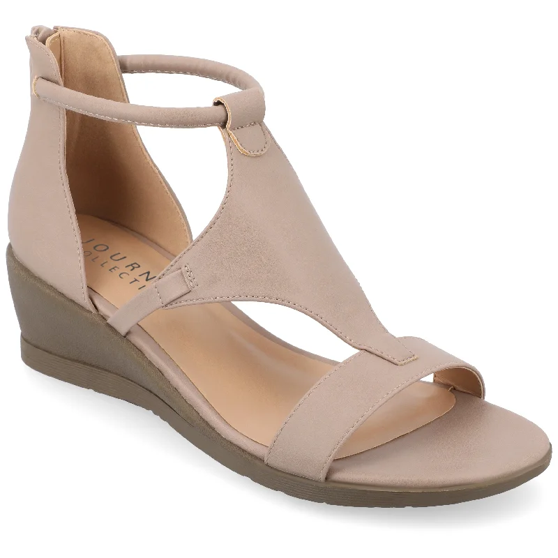 Sandals for weekend getaways-Journee Collection Women's Wide Width Trayle Sandal Wedge