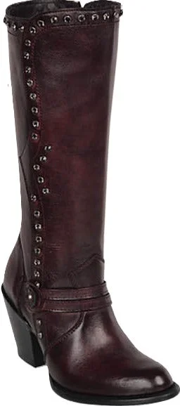 boots for outdoor adventures in the snow-Los Altos 3618306 Women's Burgundy Genuine Leather High Top Boots