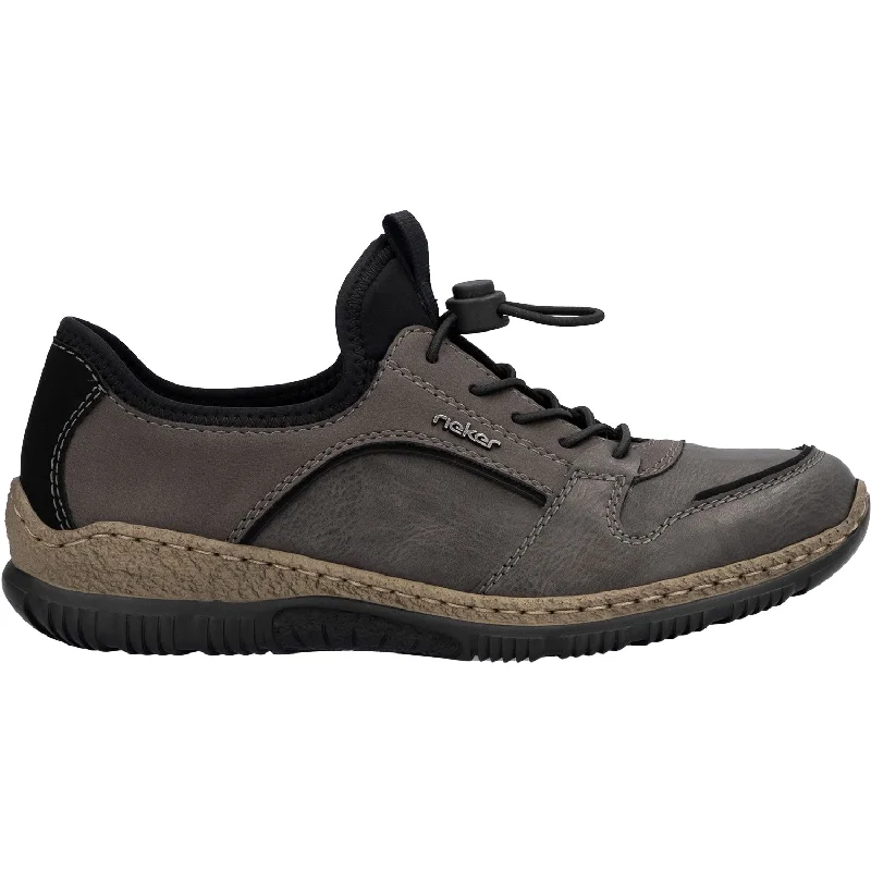 Casual Shoes Casual Flow-Women's Rieker N3270-45 Fumos/Stromboli/Schwarz Leather