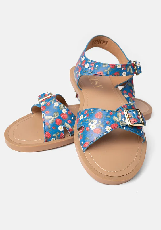 Sandals with chic and stylish details-Strawberry Print Popsy Sandals