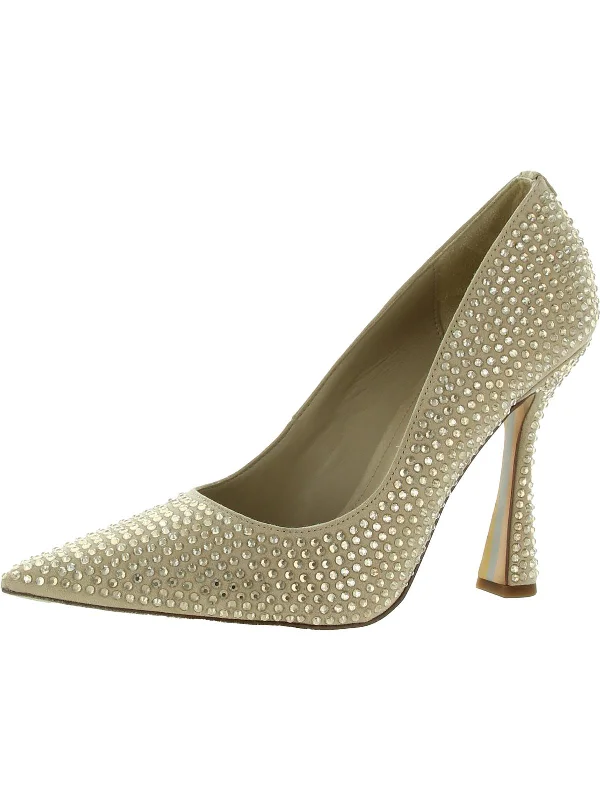 Antonia Glitz Womens Faux Suede Embellished Pumps