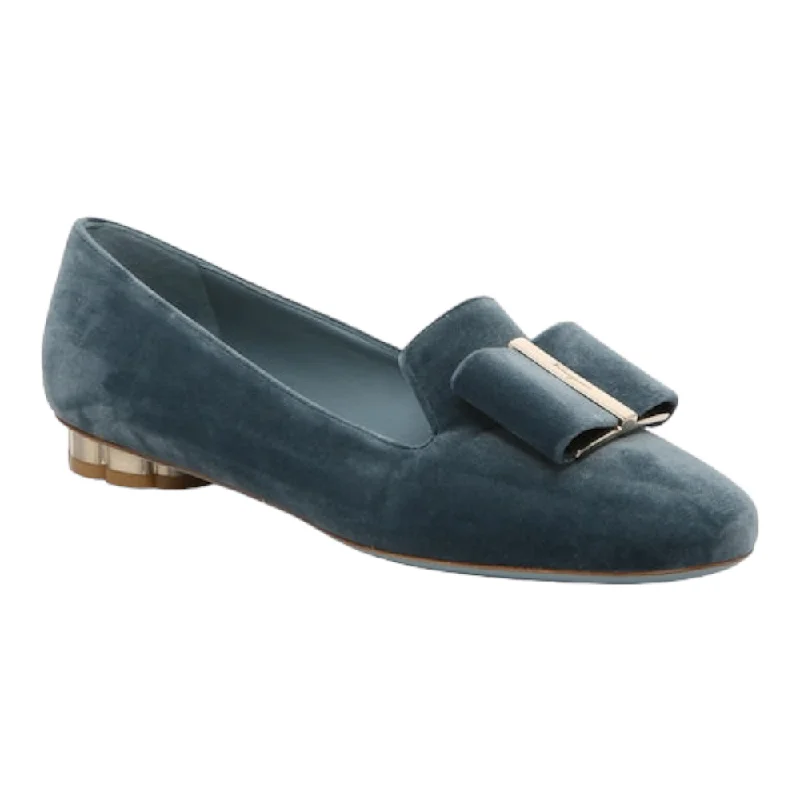 Stylish flats with patios-SALVATORE FERRAGAMO Sarno Women's 725068 Steel Blue Flats