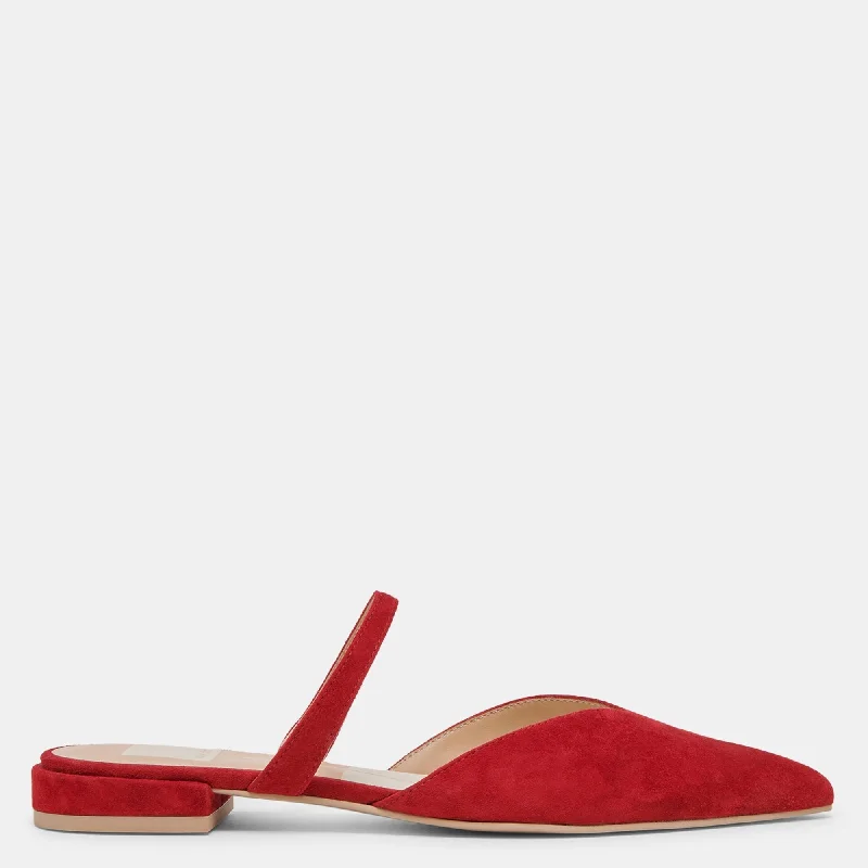 Flats near vibrant trails-Kanika Flats Crimson Suede