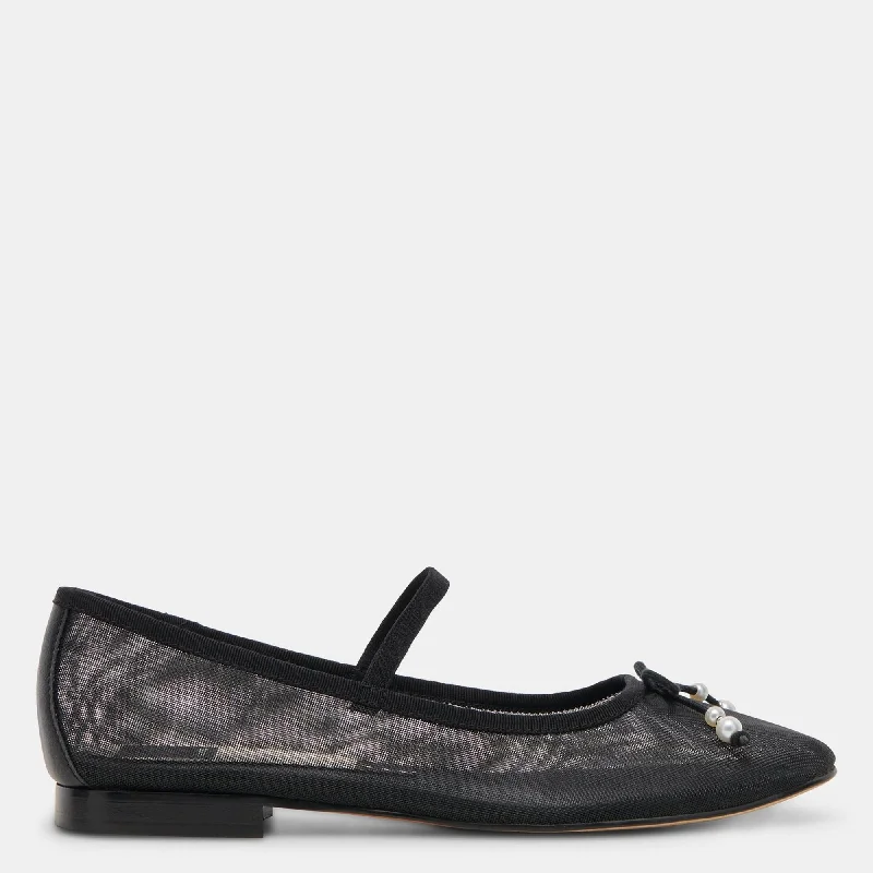 Luxury flats with decks-Cadel Ballet Flats Black Pearls