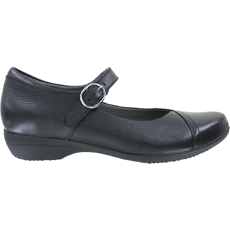 Fashion dress shoes mule-Women's Dansko Fawna Black Milled Nappa Leather