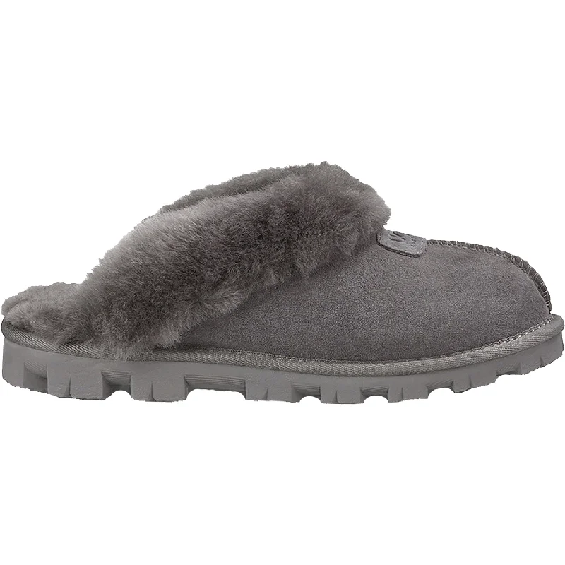 Slippers for home outfit-Women's UGG Coquette Grey Sheepskin