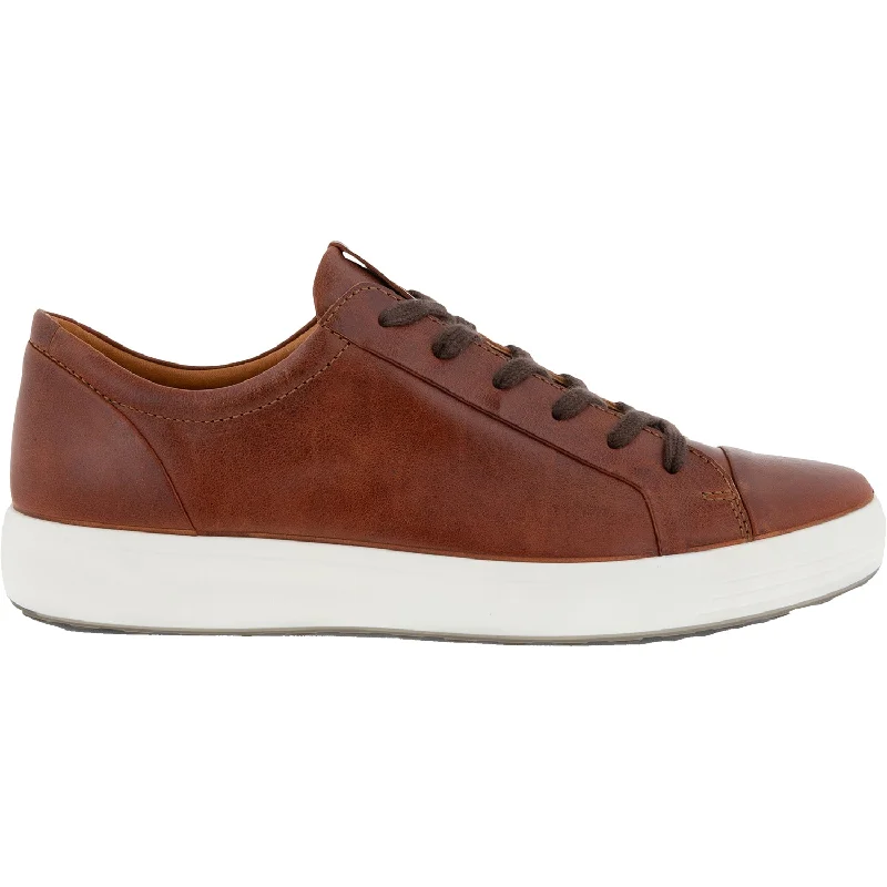 Casual Shoes for Casual Quiet-Men's Ecco Soft 7 City Sneaker Cognac Leather