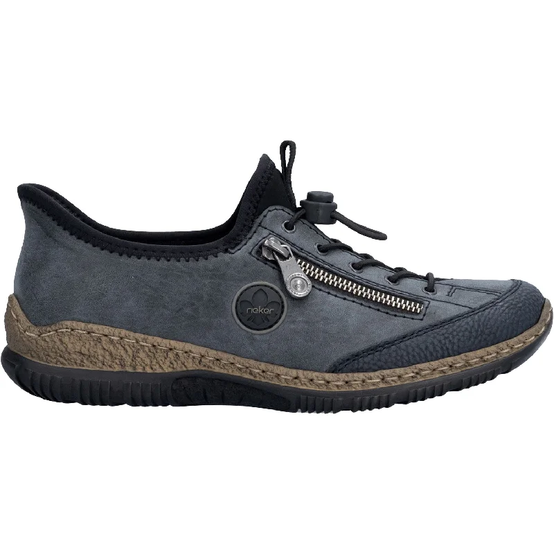 Casual Shoes for Casual Crew-Women's Rieker N3267-14 Pazifik/Atlantic/Schwarz Synthetic