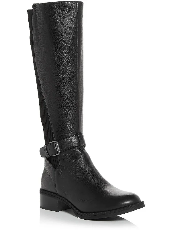 boots for comfortable travel in winter-Best Chelsea Moto Womens Leather Tall Knee-High Boots