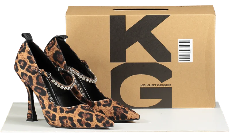 KG Kurt Geiger Leopard Print Aiden Bling Court Heels EU 38 UK 5