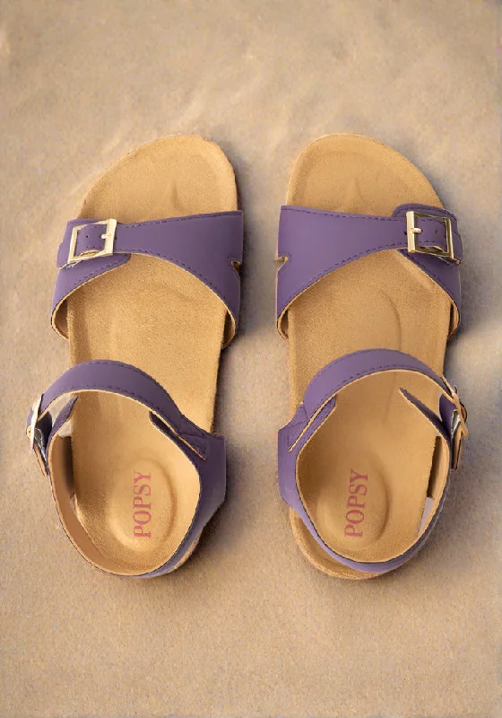 Sandals with chic pattern-Popsy Purple Sandal